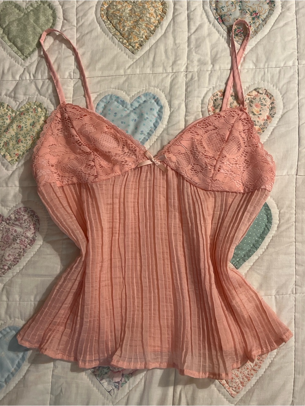 Pink Fairy Core Princess Coquette Blokette Lace Cami Adjustable Straps Size S